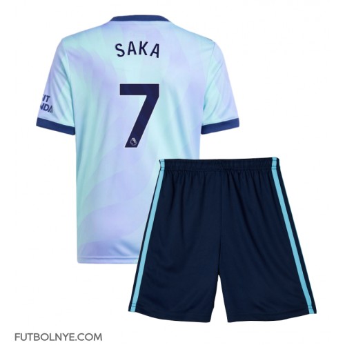 Camiseta Arsenal Bukayo Saka #7 Tercera Equipación para niños 2024-25 manga corta (+ pantalones cortos)